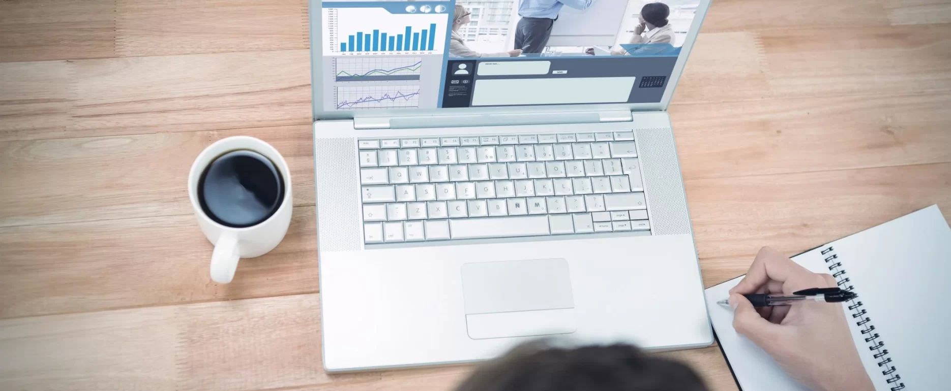 man preparing for a virtual presentation