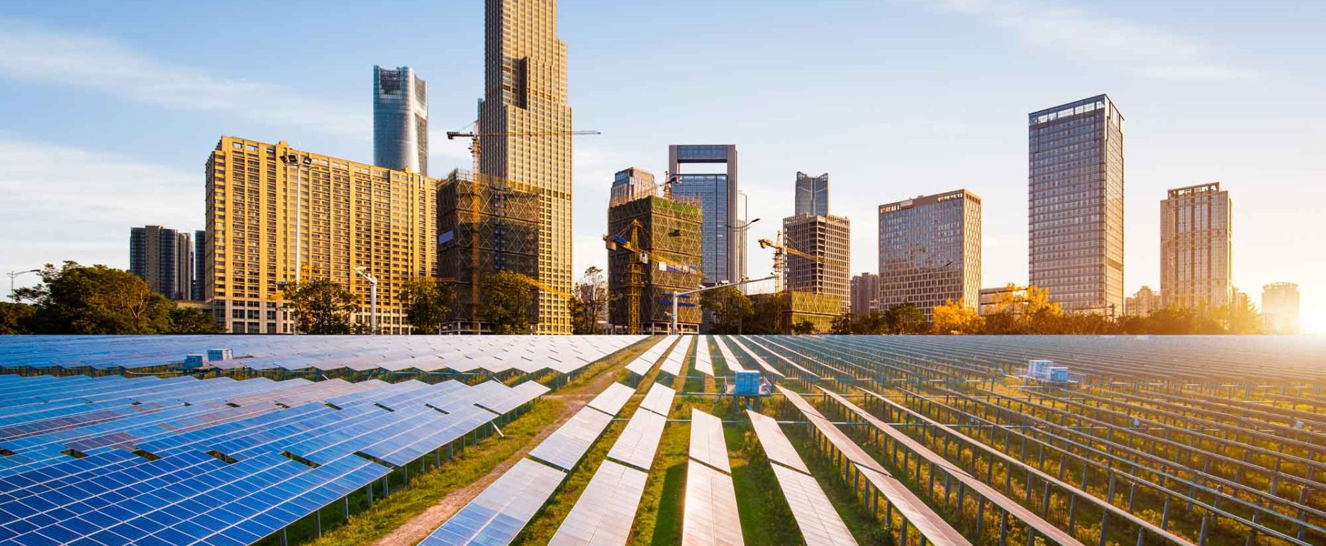 landscape and solar panels