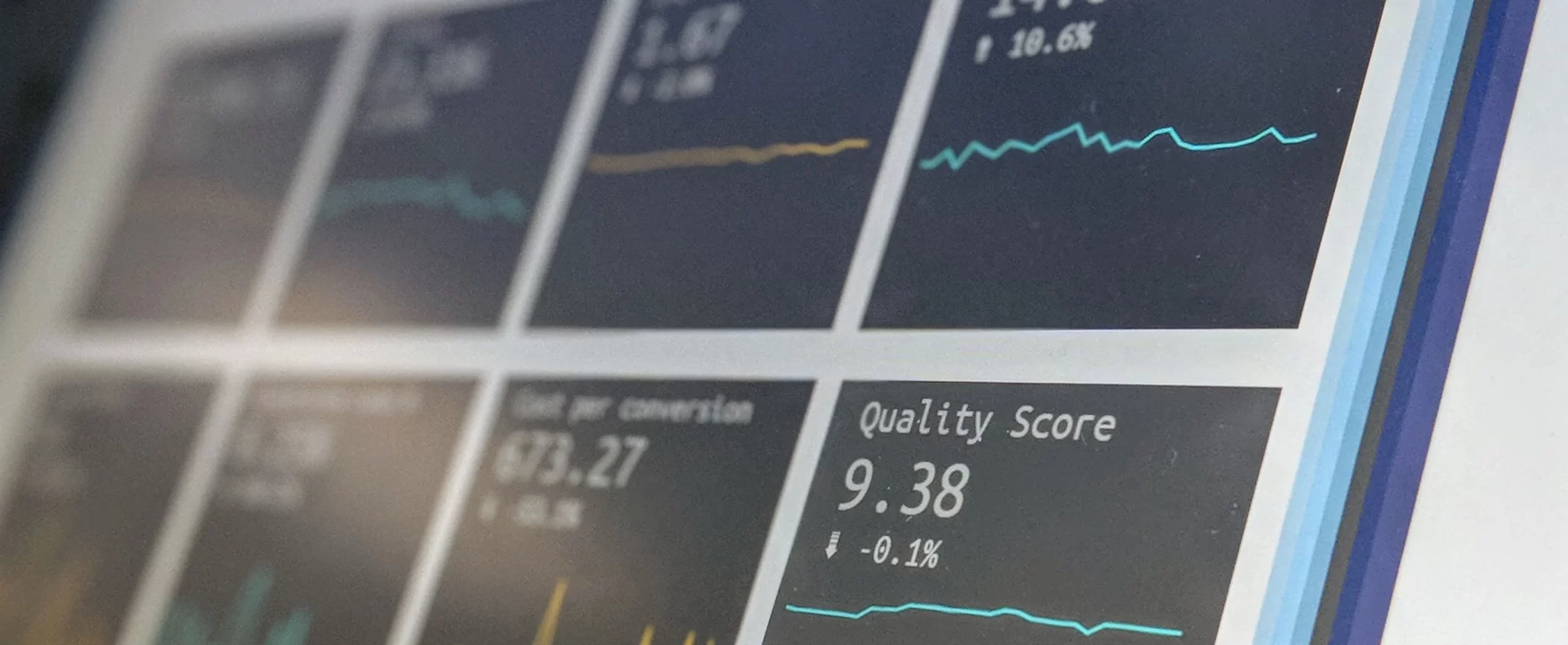 Computer screen displaying data and graphs