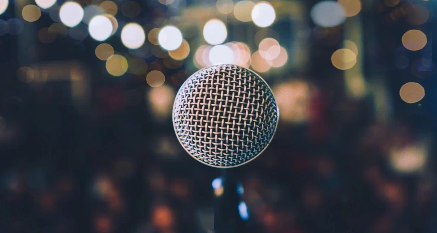 Close-up microphones in conference meeting room