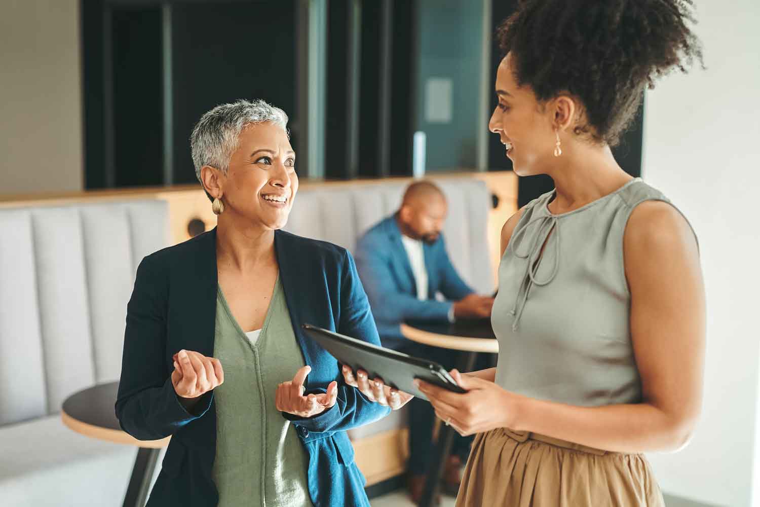 business women meeting in the work lobby