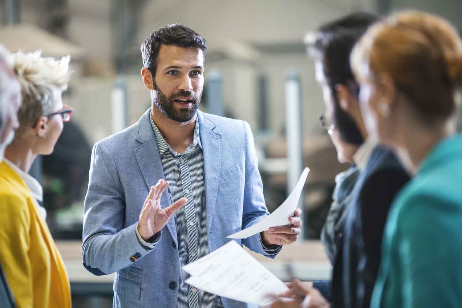 group of people in a meeting