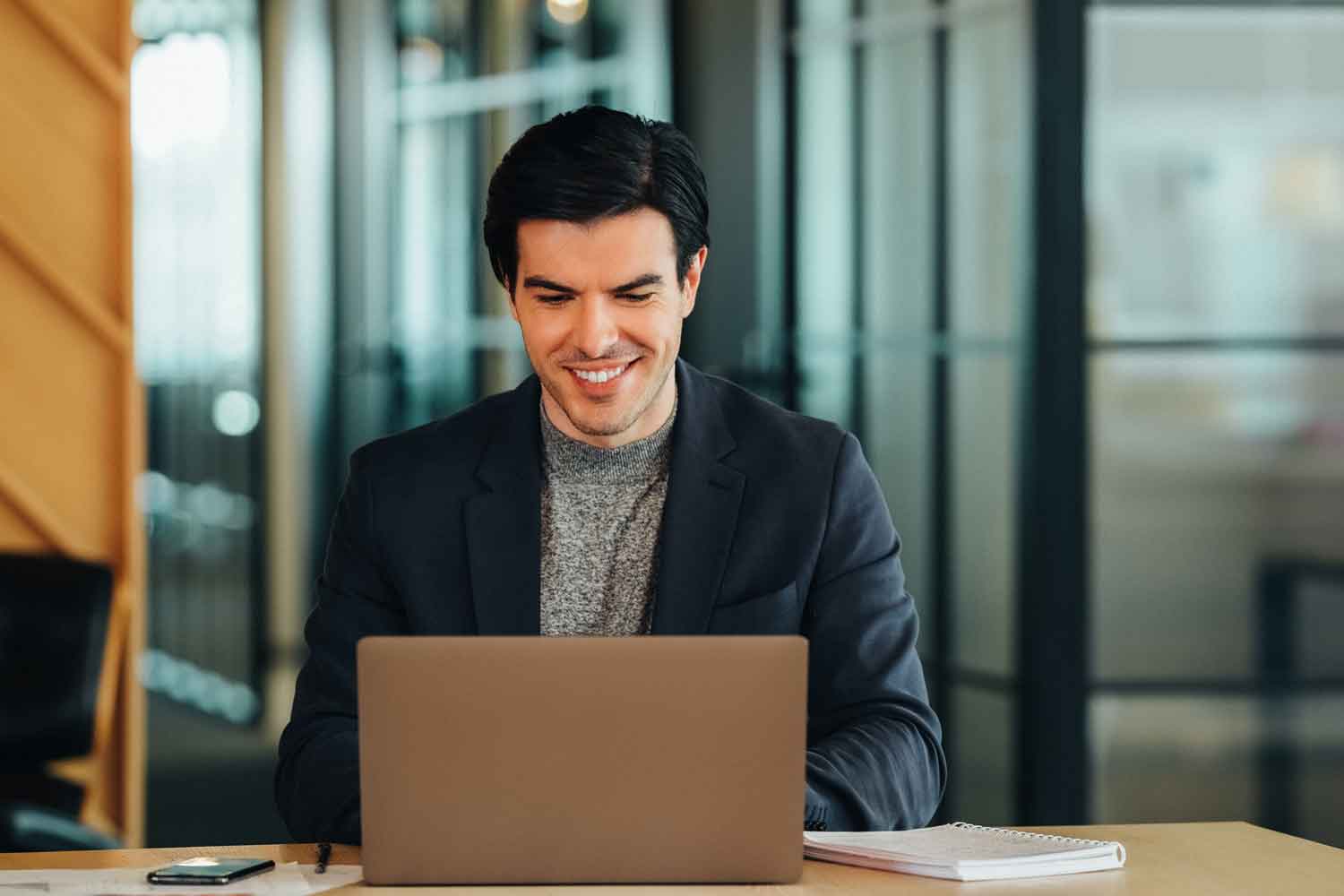 businessman using a laptop